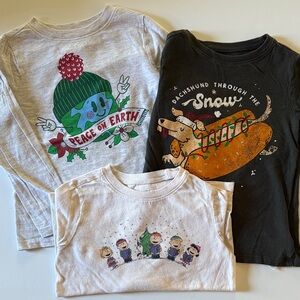 Old Navy 5T Christmas Long Sleeve Tee Bundle